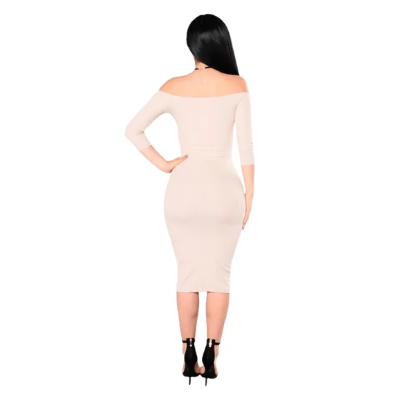 Tan Midi Dress From Fashion Nova - Picture 3 of 8